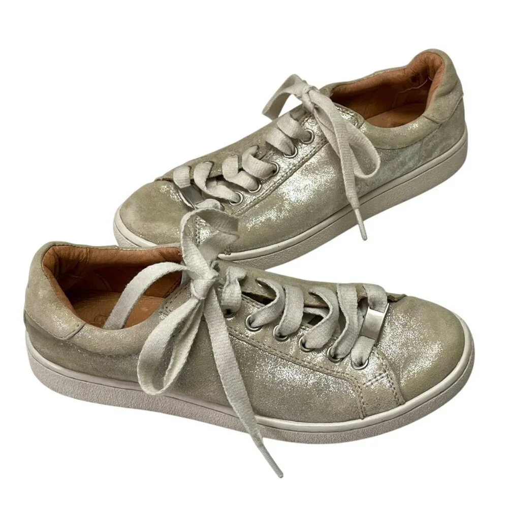 UGG Milo Stardust Silver Suede Metallic Sneakers Women’s 7
